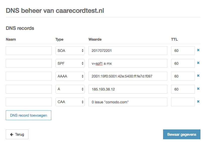 CAA DNS records 1