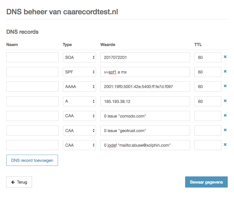 CAA DNS records 3