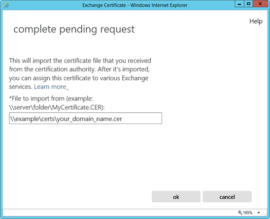 Exchange 2013 Installeren SSL Certificaat
