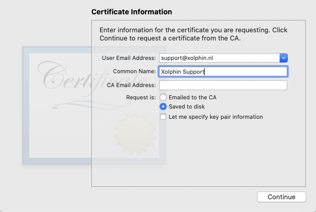 Creating aCSR for aClient Certificate with macOS keychain access