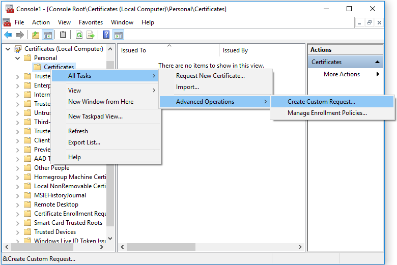 Generate CSR with MMC 1